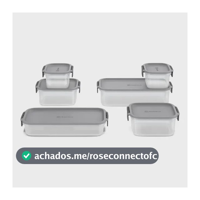 Electrolux Kit 6 Potes Herméticos De Plástico Cinza, 12,4l, Safelock, Empilhável E Modular