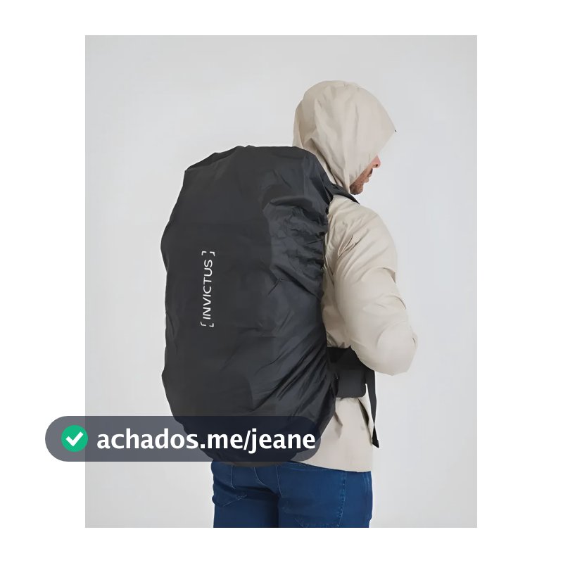 Capa Chuva Mochila 40-60 L Invictus Mission Duster Defender Preta G