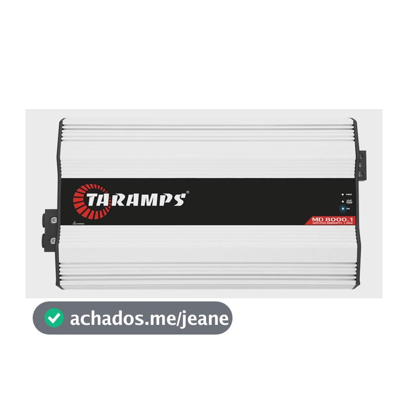 Módulo Amplificador Taramps MD 8000.1 de 8000W RMS para Som Automotivo Mono 1 Ohm
