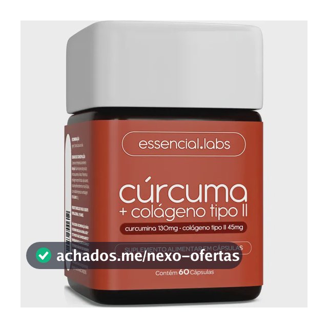CÚRCUMA 130mg + COLÁGENO Tipo Ii 45mg - Fórmula com Máxima Concentração e Pureza - 60 Cápsulas