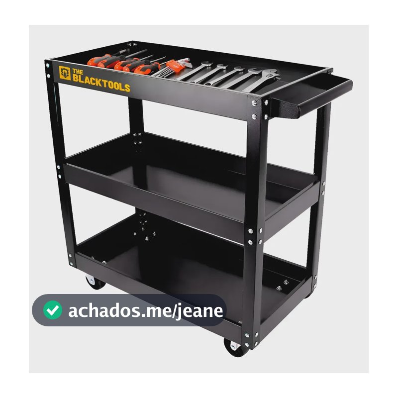 Carrinho Para Ferramentas Aberto The Black Tools Preto