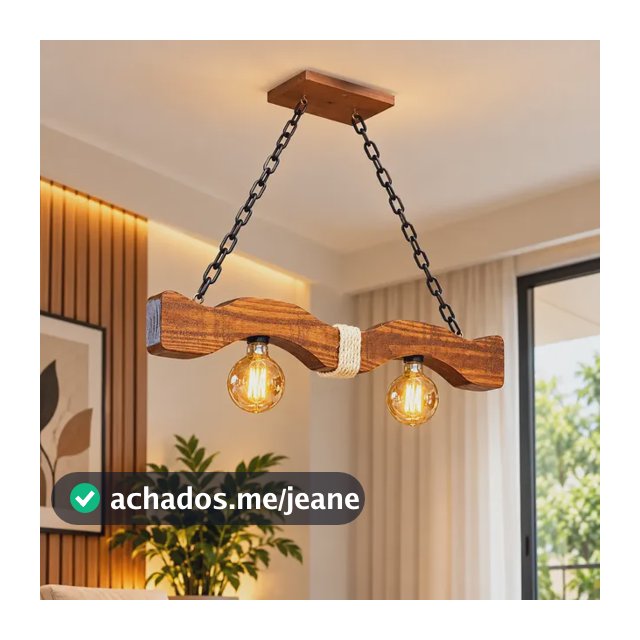 Luminária Rústica Estilo Fazenda Canga De Boi Com Corrente Marrom