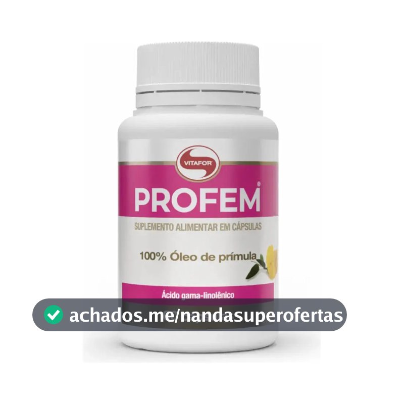 Suplemento Alimentar Vitafor Profem Óleo de Prímula 60 Cápsulas 30 g Sem Glúten e Sem Lactose Sabor Neutro