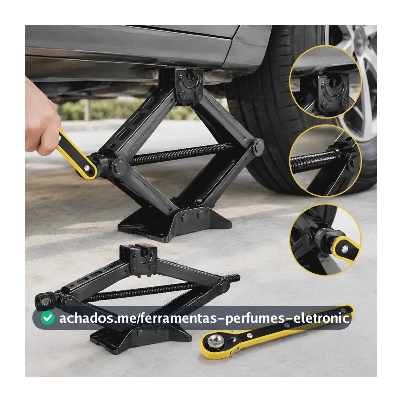 Macaco Sanfona 1500kg 1.5t Universal Com Chave Carro