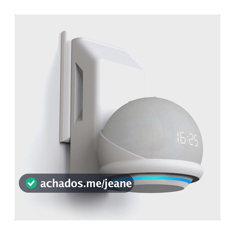 Suporte Stand Amazon Alexa Echo Dot 4 Parede Tomada Cor Branco