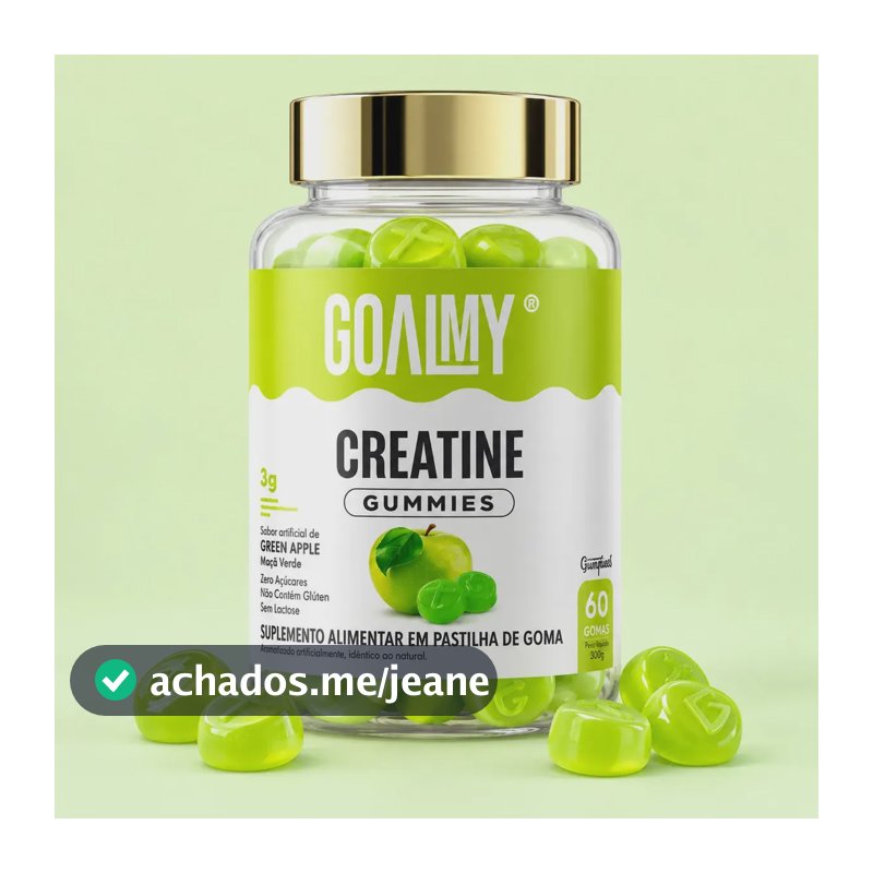 Creatina Gummy Monohidratada 3g Maçã Verde 60 Gomas