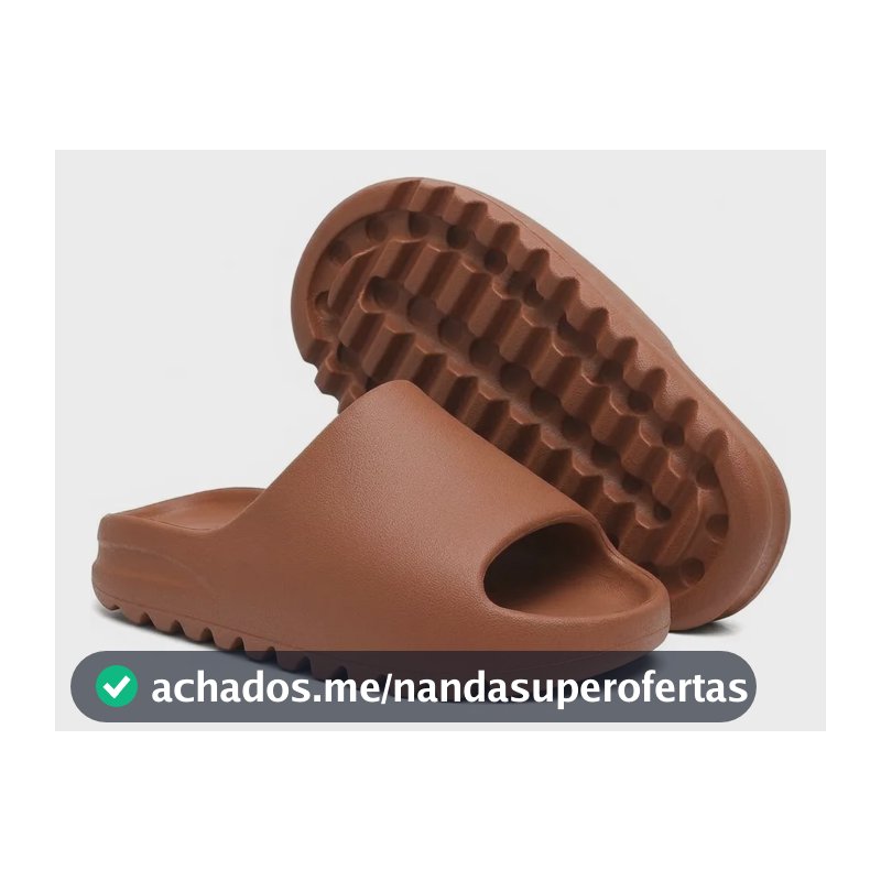 Chinelo Slide Nuvem Ortopédico Leve Confortável Unissex Marrom 34/35
