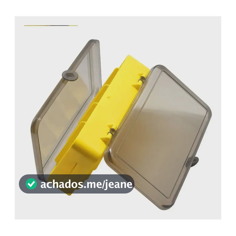 Mini Estojo De Pesca Dupla Face Compacto Iscas Pesca Caiaque Amarelo 18x10x5cm