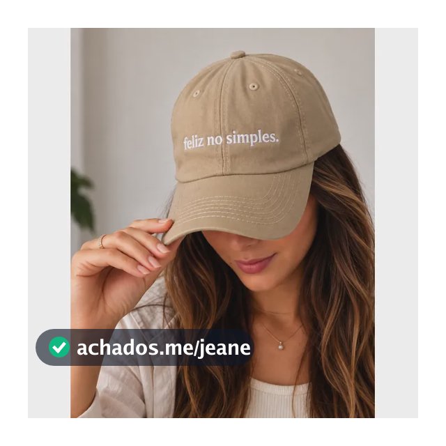 Boné Feliz No Simples Aba Curva Frase Bordado Ajustável Moda Bege Unico