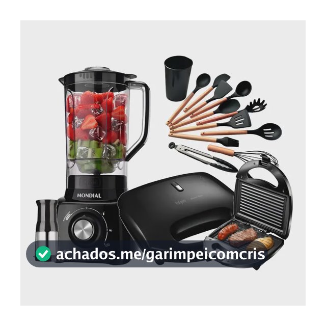 Liquidificador Turbo + Sanduicheira + Utensilio Cozinha 110v