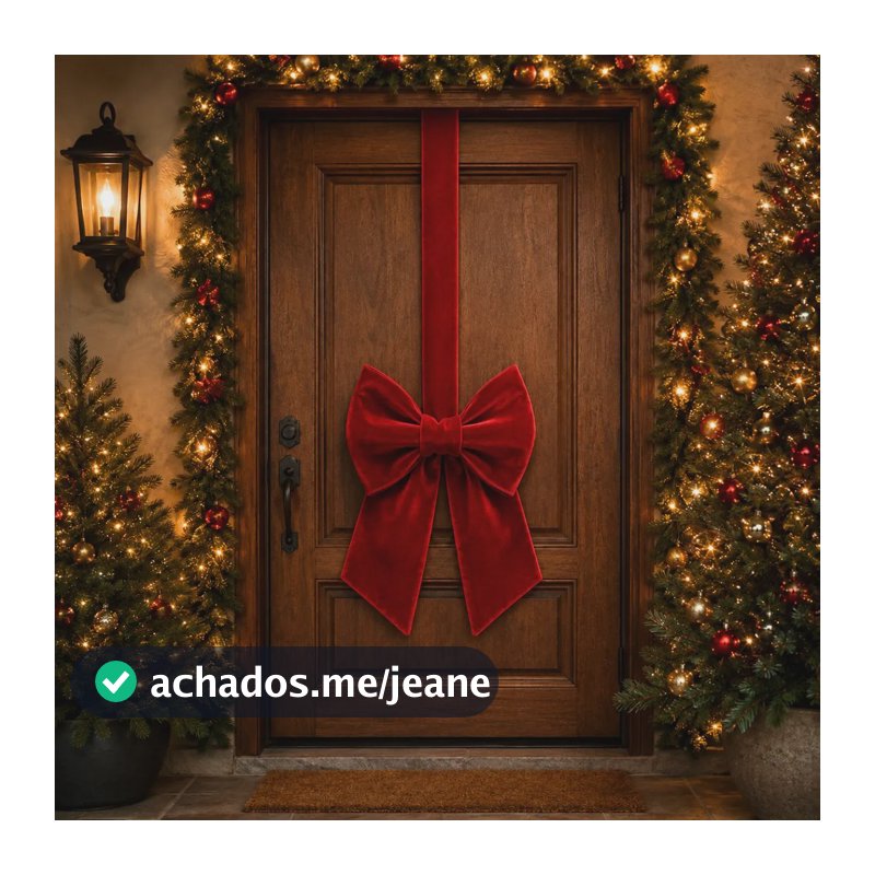 Escapulário Porta Laço Guirlanda Enfeite Decoração Natal 60c Vermelho Veludo
