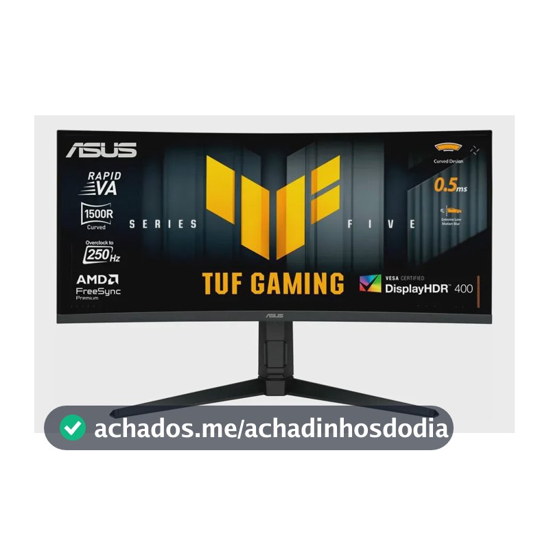 Monitor de jogador Asus Tuf VG34WQML5A 34 Wqhd 250 Hz 0,5 m preto curvo