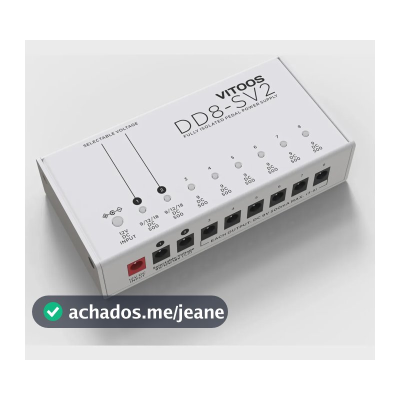 Fonte Alimentação Isolada Vitoos Dd8-sv2 Pedal Efeito Guitar 127/220v