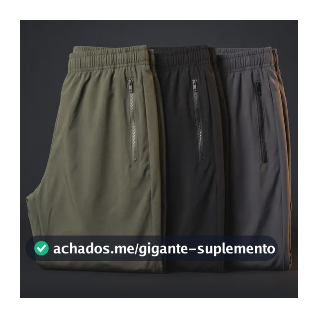 Kit 3 Calças Masculina Tactel Leve Bolso Zíper Premium Verde | Preto | Chumbo Lisa G
