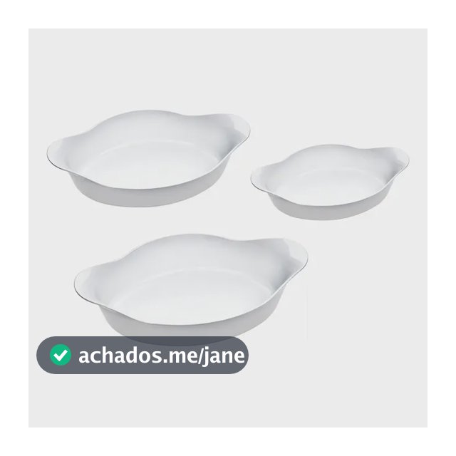 Kit De Assadeiras Marinex Opaline Oval 3 Peças
