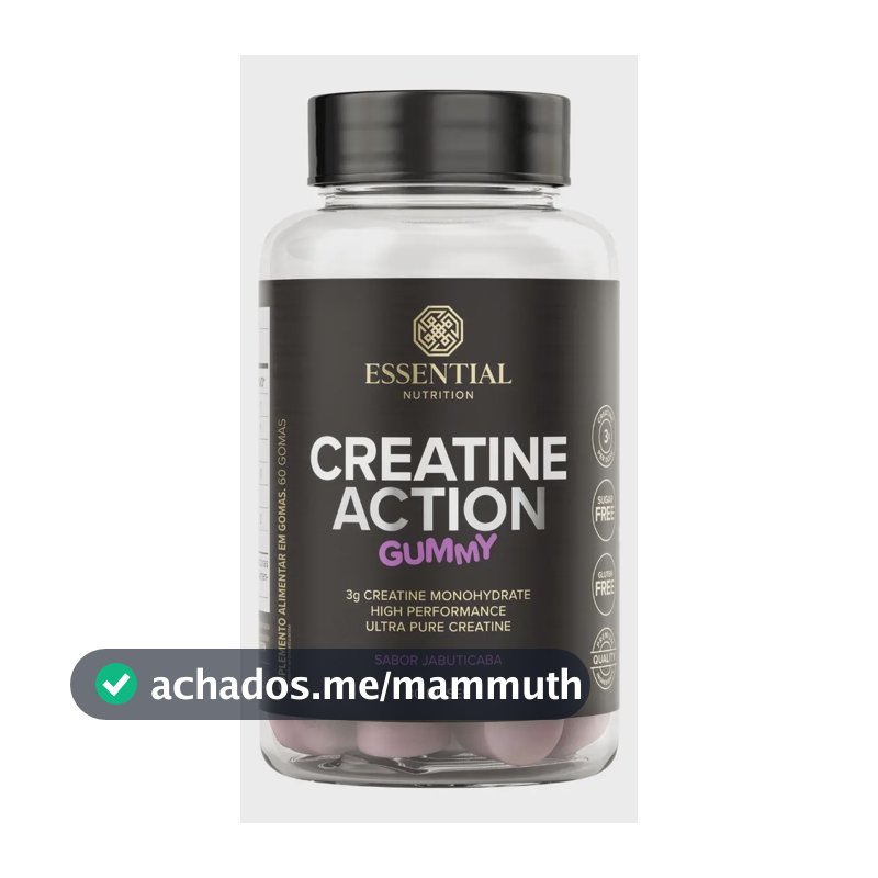 Creatina Essential Em Gomas Creatine Action Gummy 60gomas Sabor Jabuticaba