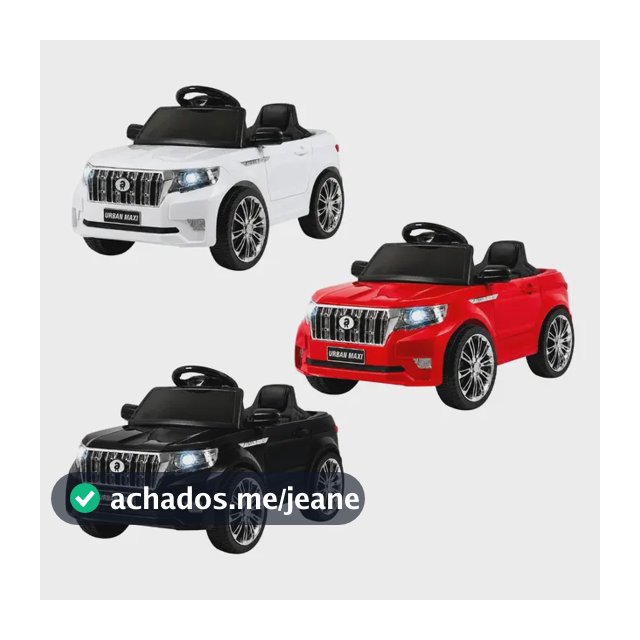 Carro Elétrico Infantil Marcha Frente/re 6v Urban Maxi Toys Branco