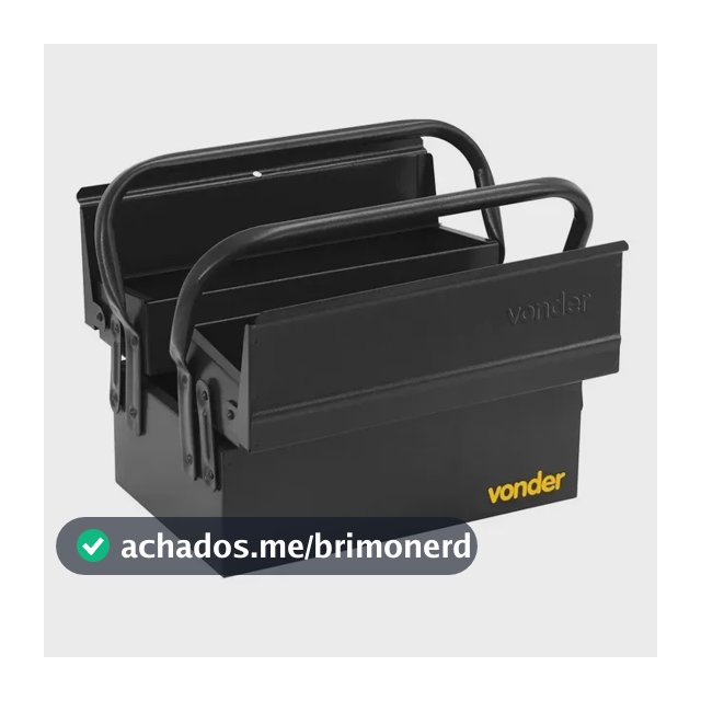 Caixa metálica sanfonada para ferramentas, com 3 gavetas, 30 cm x 19 cm x 16 cm, VONDER