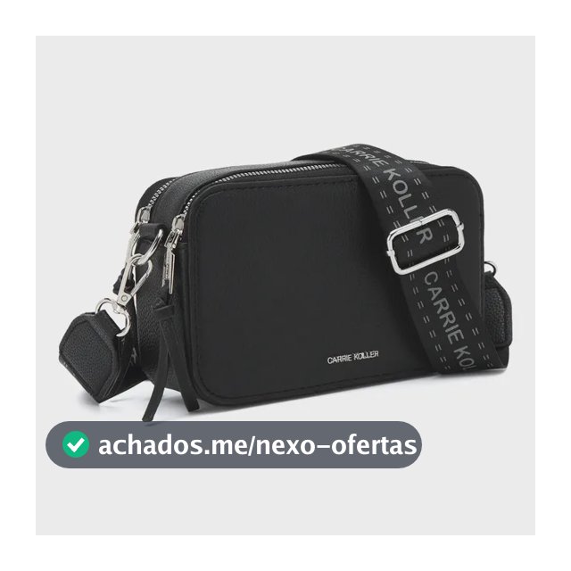Bolsa Quadrada Feminina Ombro Transversal Alça Ajustável Preto Níquel
