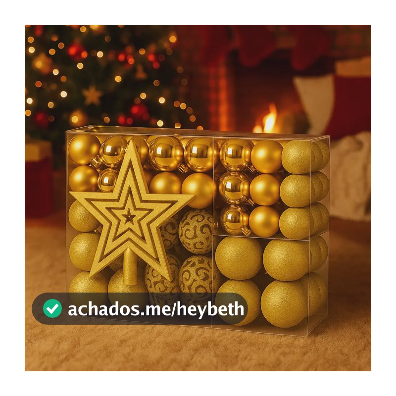 Kit C/100 Bolas De Natal Lisas/foscas/glitter - Dorurado Amarelo