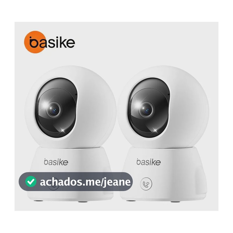 Kit com 2 Câmeras de Segurança Domo Wi-Fi Full HD para Bebê e Pet, com Botão de Chamada e Áudio Bidirecional