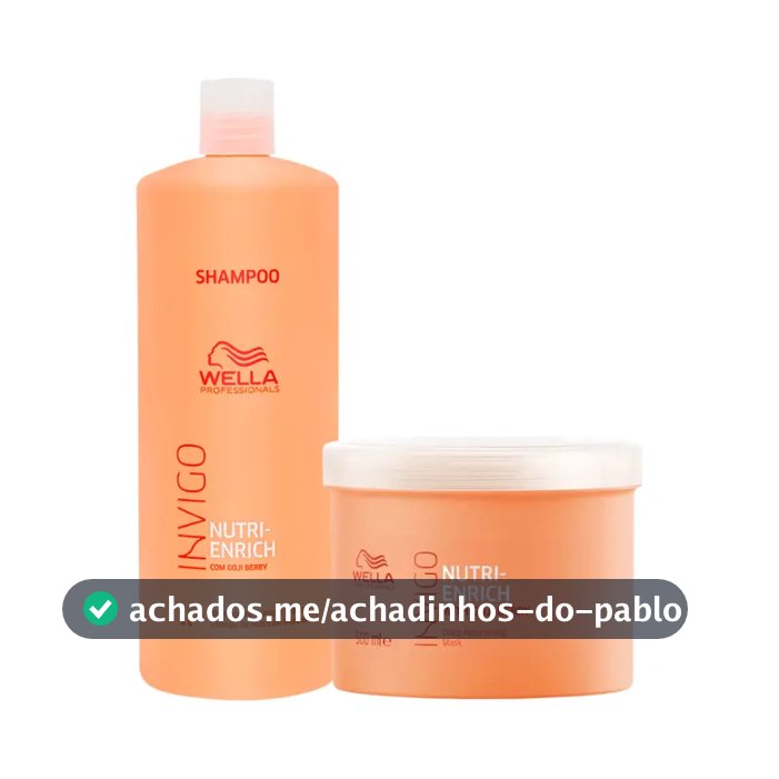 Kit Wella Nutri Enrich Shampoo 1L + Máscara 500ml Invigo
