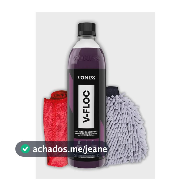 Luva Microfibra + Shampoo Automotivo 500ml V-floc Pano Vonix