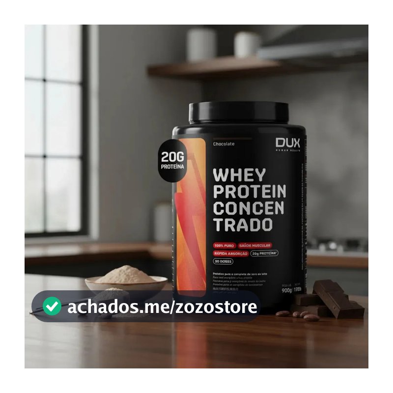 Proteína Dux Nutrition Whey Protein Concentrado Pote 900G sabor Chocolate x 900g