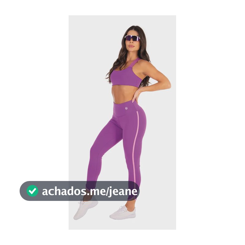 Conjunto Fitness Top E Legging Feminino Manalinda Academia Roxo M