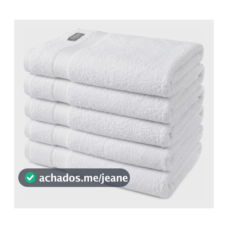 Kit 5 Toalhas Brancas Banho Hotel Laune Haus 130x80cm