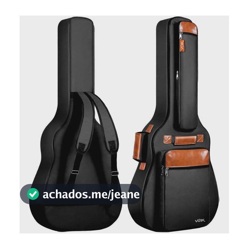 Capa Bag P/ Violão Case Folk Clássico Alça Dupla Acolchoada Cor Preto