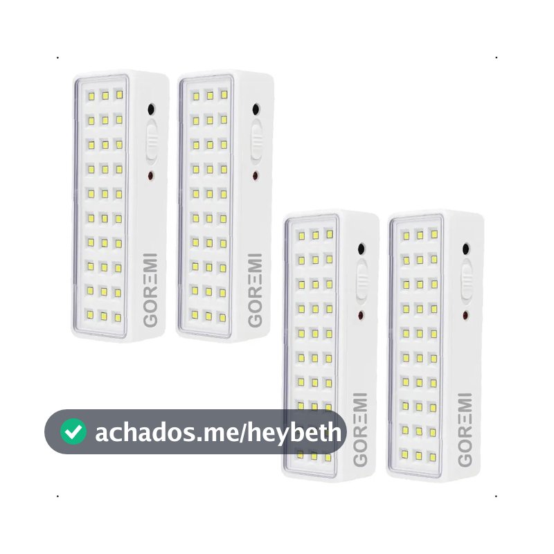 4 Luminária Emergência Lâmpada 30 Leds Recarregável Bivolt Branco-frio