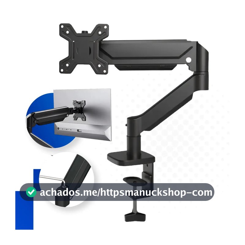 Suporte para Monitores Articulado de Mesa de 12" a 32" com Pistão a Gás Ergonômico
