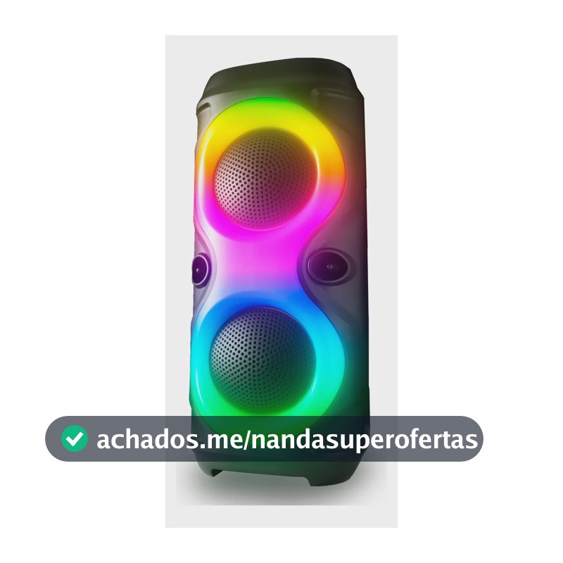 Caixa De Som Bluetooth Hi-fi Amplificada Rgb Tws Fm Usb Sd Preto 127/220v