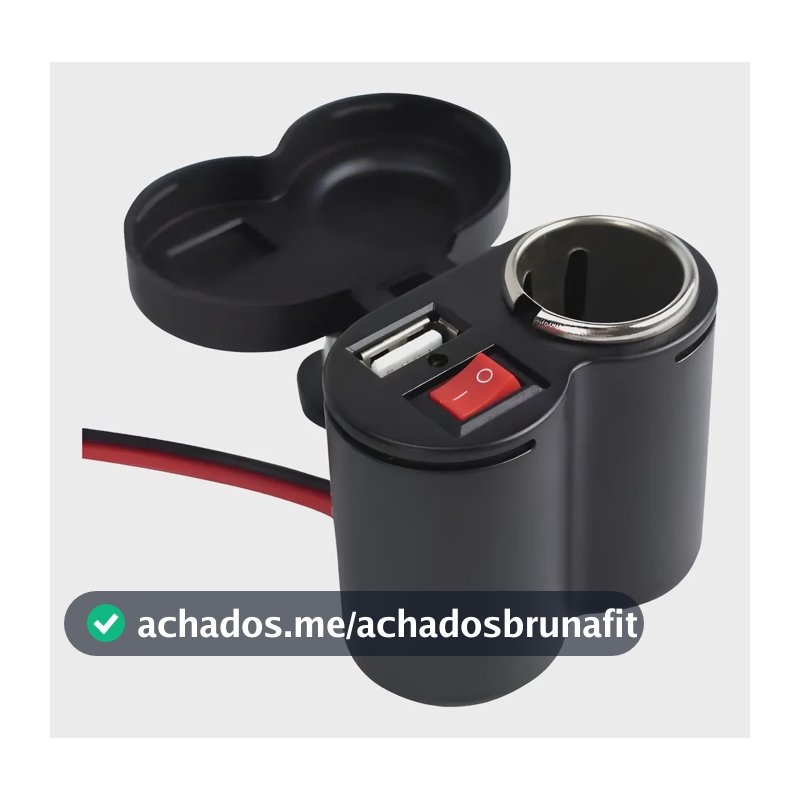 Carregador De Celular Para Moto Usb Tomada Guidão