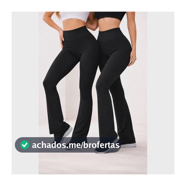 Kit 2 Calças Legging Flare Bailarina Boca De Sino Cós Alto 2 Pretas Liso Gg 44-46
