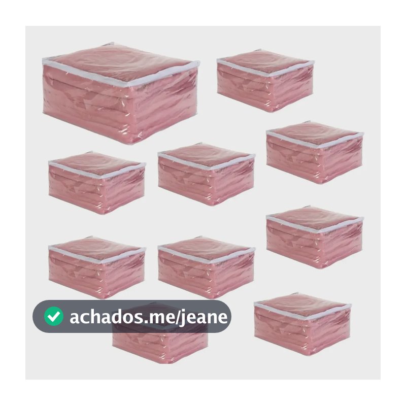 Kit 10 Sacos Organizadores Multiuso Guarda Roupa Edredom 100% Pvc Transparente