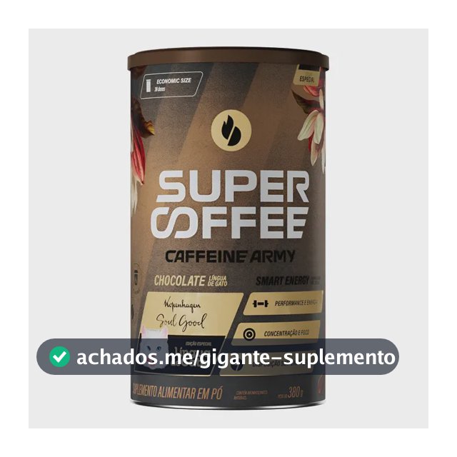 Super Coffee 3.0 380g Caffeine Army Coq10 Cafeína Taurina Super Coffee Lingua De Gato 380g