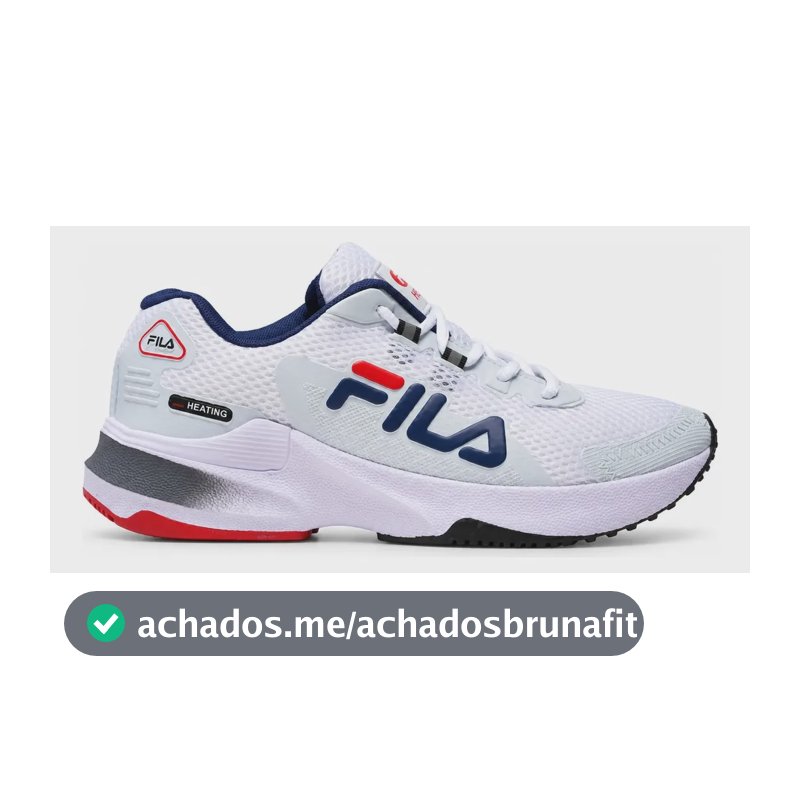 Tênis Fila Academia Corrida Caminhada Heating Leve Macio F Branco Vermelho 42 Br