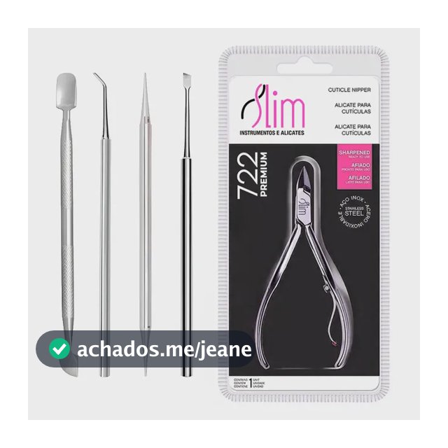 Kit 5 Manicure Alicate Slim Palito Desencravador Espátula