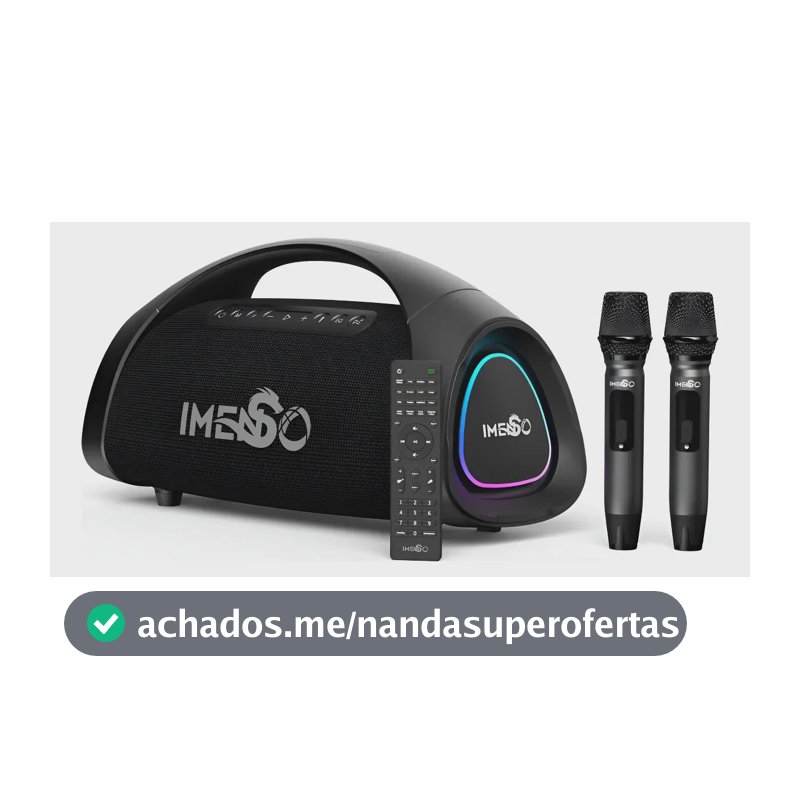 Caixa De Som Imenso X73 200w Rms 30000mah Rgb Ipx6 C/ 2 Mic Preto