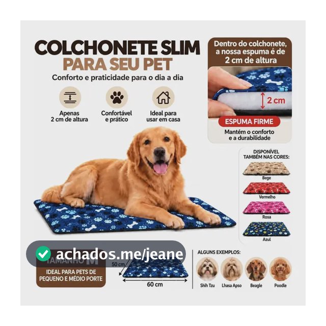 Caminha Pet Colchonete Slim Cachorro E Gato Modelo Simples