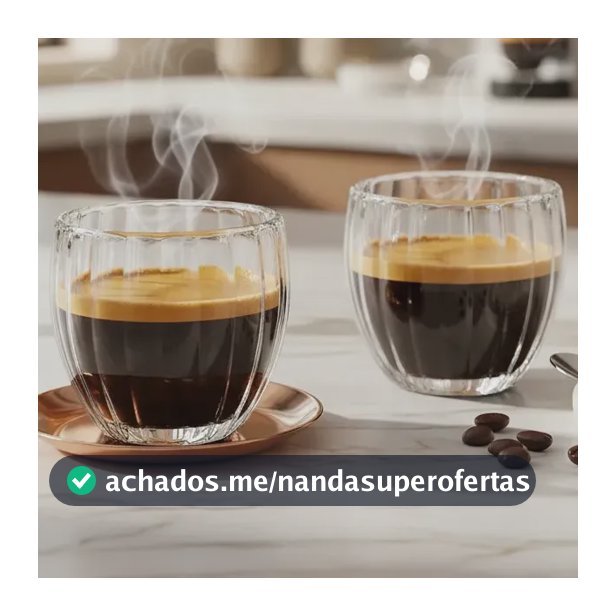 Conjunto 2 Copos Café Nespresso Borossilicato Linea 90ml Transparente