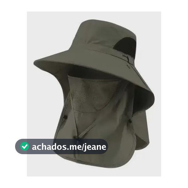 Chapéu Pescador Camping Trilha Proteção Solar Nuca Pescoço Verde-escuro Único Liso