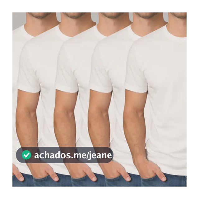 Kit 5 Camisetas Cotton 40.1 Peruana Algodão Elastano Masc.