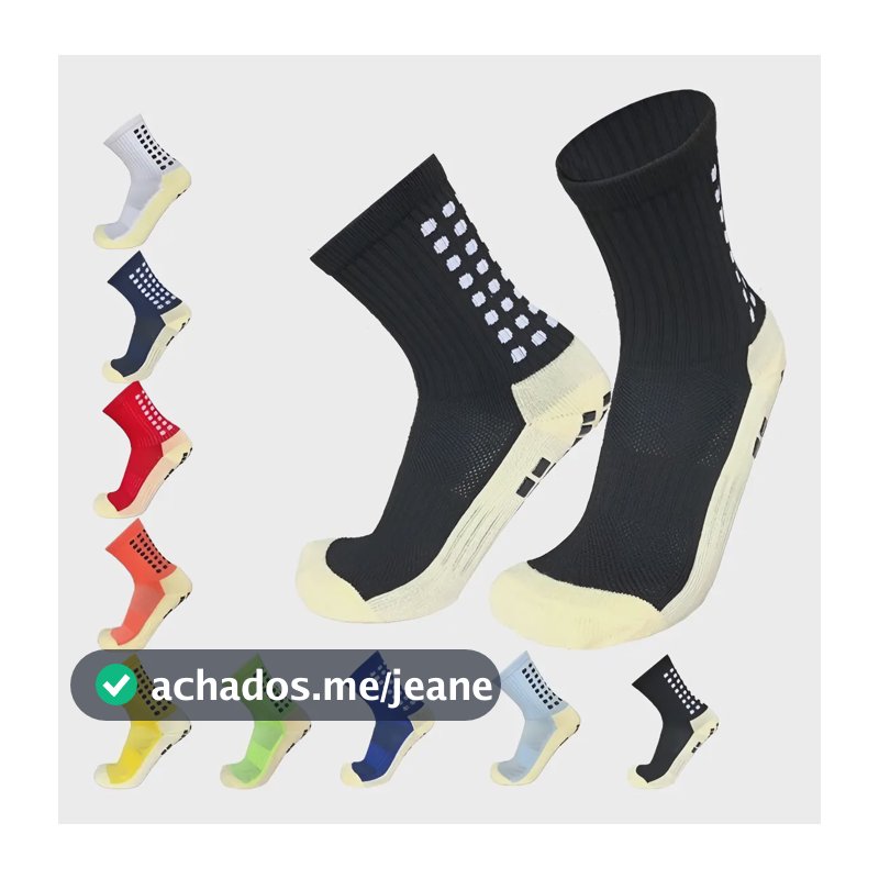 Meia Antiderrapante Esportiva Futebol Treino Pro Socks Preto