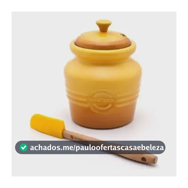Pote Para Mostarda Com Espátula Le Creuset Cerâmica Amarelo Dijon 450ml