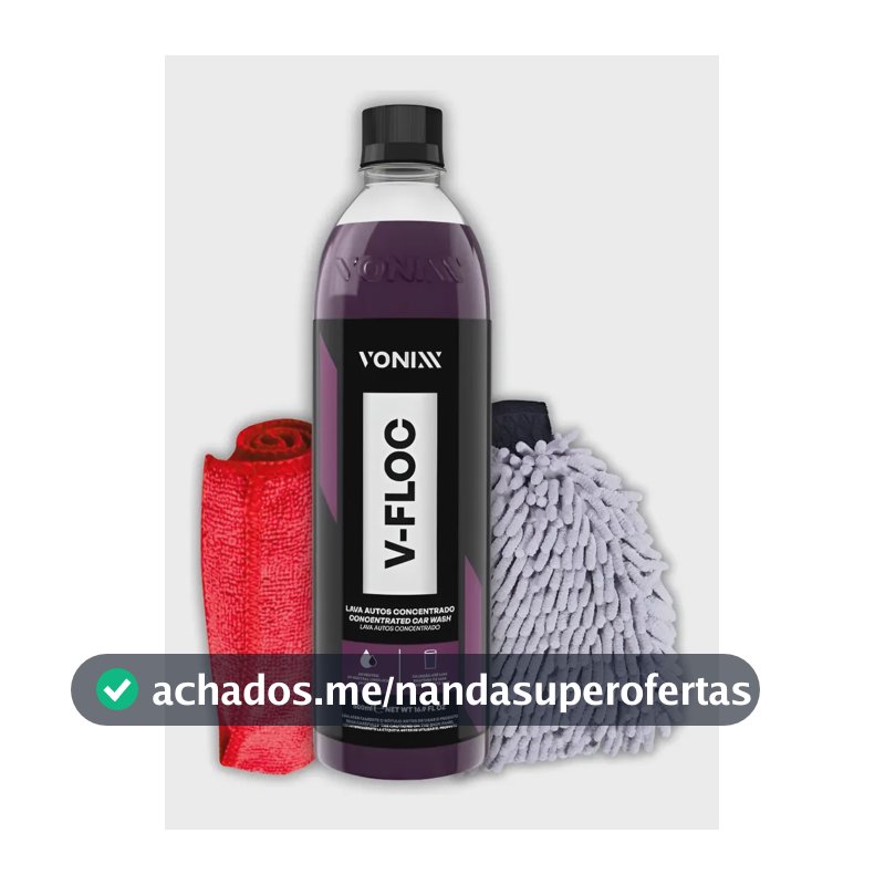 Luva Microfibra + Shampoo Automotivo 500ml V-floc Pano Vonix