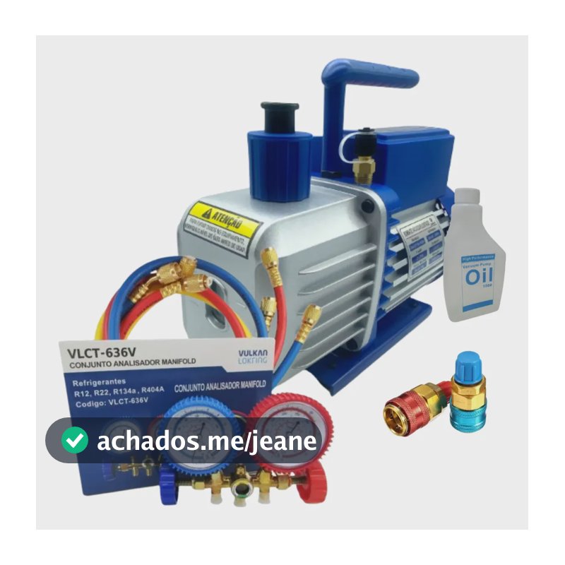 Bomba De Vácuo 1,8cfm Bivolt + Manifold + Engate Automotivo 127/220v