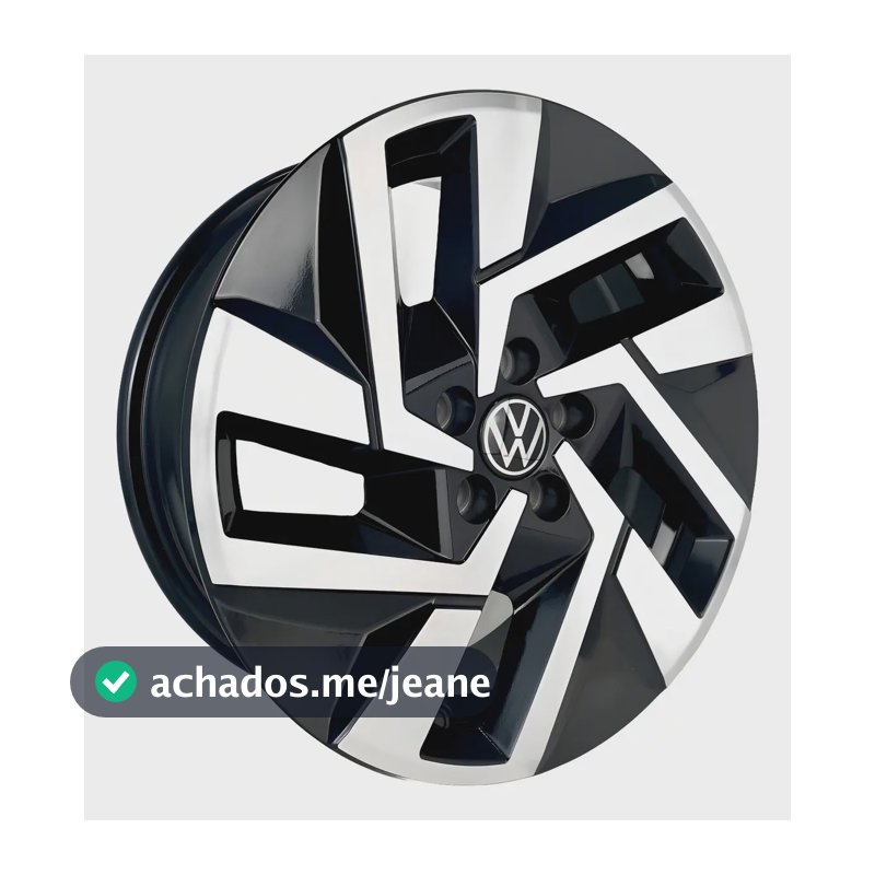 Jogo De Rodas KRMai Aro 16 Preto Diamantado 5x100 Para T-Cross Polo Virtus